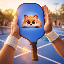 Cute Peekaboo Fox Carbon Fiber Pickleball Paddle