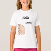 Cute Peeking Bear – Adorable Kawaii Teddy Design T-Shirt (Vorderseite)