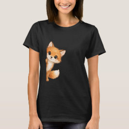 Cute Peeking Fox Graphic Shirt