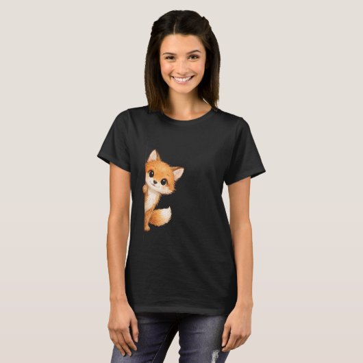 Cute Peeking Fox Graphic Shirt (Vorne ganz)
