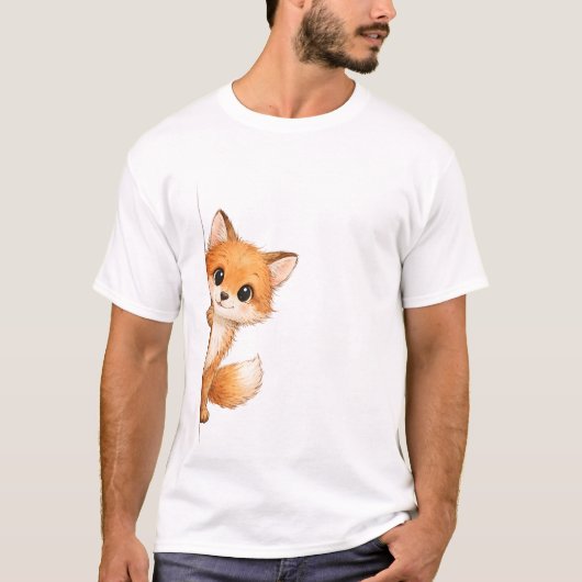 Cute Peeking Fox Graphic Shirt (Vorderseite)