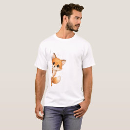 Cute Peeking Fox Graphic Shirt