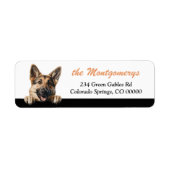 Cute Peeking German Shepherd Dog Return Address (Vorne)