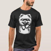 Cute Peeking Pomeranian Dog Graphic Design T-Shirt (Vorderseite)