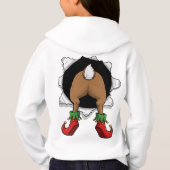 Cute Peeking Reindeer - Festive Torn Paper Effect Hoodie (Rückseite)