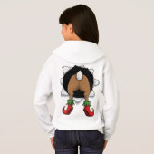 Cute Peeking Reindeer - Festive Torn Paper Effect Hoodie (Schwarz voll)