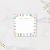 Cute Pencil Border Custom Name Teacher Gift Post-it Klebezettel