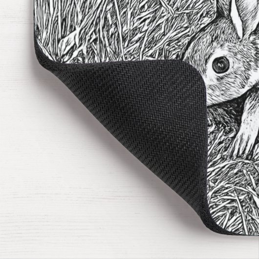 Cute pencil sketch bunny  mousepad (Ecke)