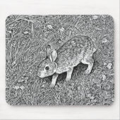 Cute pencil sketch bunny  mousepad (Vorne)