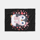 Cute Penguin 67 Six Seven Valentine Hearts 6 7 Mem Fleecedecke (Vorderseite (Horizontal))