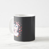 Cute Penguin 67 Six Seven Valentine Hearts 6 7 Mem Kaffeetasse (Vorderseite Links)