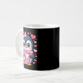 Cute Penguin 67 Six Seven Valentine Hearts 6 7 Mem Kaffeetasse (Vorderseite Links)