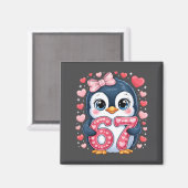 Cute Penguin 67 Six Seven Valentine Hearts 6 7 Mem Magnet (Vorderseite/Rückseite)