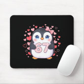 Cute Penguin 67 Six Seven Valentine Hearts 6 7 Mem Mousepad (Mit Mouse)
