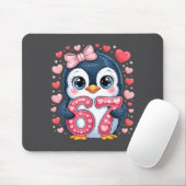 Cute Penguin 67 Six Seven Valentine Hearts 6 7 Mem Mousepad (Mit Mouse)