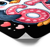Cute Penguin 67 Six Seven Valentine Hearts 6 7 Mem Poster (Ecke)