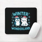 Cute Penguin And Lar Bear Winter Wonderland Christ Mousepad (Mit Mouse)