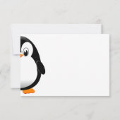 Cute Penguin Black and White Blank  Mitteilungskarte (Rückseite)