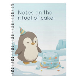 Cute Penguin Cake | Dry Humour Custom Notebook Notizblock