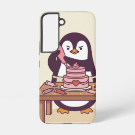 Cute Penguin Cake Valentine Phone Case - Samsung Galaxy Hülle
