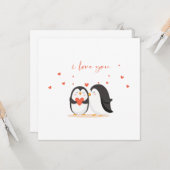 Cute Penguin Card - For Anniversary I Love You Karte (Vorderseite/Rückseite Beispiel)