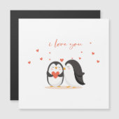 Cute Penguin Card - For Anniversary I Love You Magnetkarte (Vorne/Hinten)