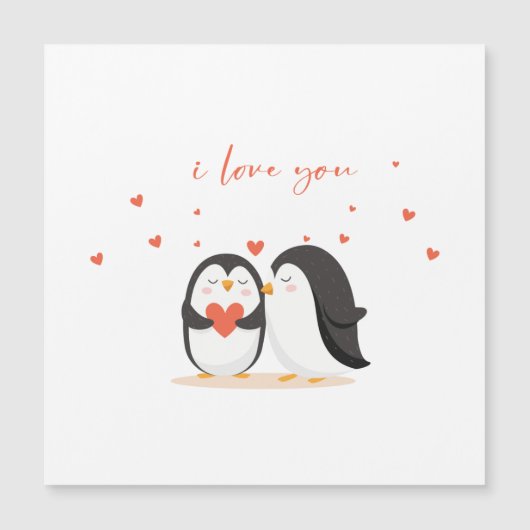 Cute Penguin Card - For Anniversary I Love You Magnetkarte (Vorderseite)