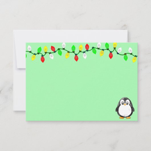 Cute Penguin Cartoon Blank Custom Christmas Mitteilungskarte (Vorderseite)