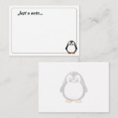 Cute Penguin Cartoon Blank Just a Note Mitteilungskarte (Vorne/Hinten)