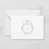 Cute Penguin Cartoon Custom Lined Monogram Mitteilungskarte (Rückseite)