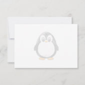 Cute Penguin Cartoon Custom Monogram Mitteilungskarte (Rückseite)
