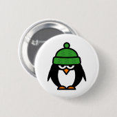 Cute penguin cartoon design pinback button (Vorne & Hinten)