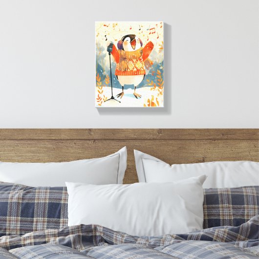Cute Penguin Christmas Animal Nursery Art Canvas Leinwanddruck (Insitu (Schlafzimmer))