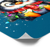 Cute Penguin Christmas Lights Penguins Lover Girls Poster (Ecke)