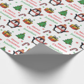 Cute Penguin Christmas Tree Holidays Geschenkpapier (Ecke)
