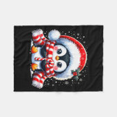 Cute Penguin Christmas Xmas  Fleecedecke (Vorderseite (Horizontal))