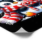 Cute Penguin Christmas Xmas Poster (Ecke)