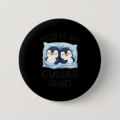 Cute Penguin Cuddle Cozy Sleep Matching Couple Button (Vorderseite)
