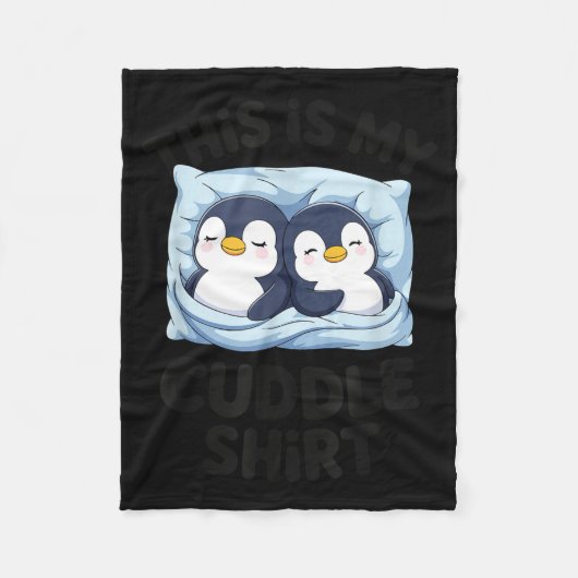Cute Penguin Cuddle Cozy Sleep Matching Couple Fleecedecke (Vorderseite)