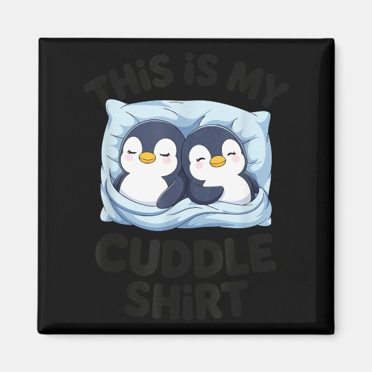 Cute Penguin Cuddle Cozy Sleep Matching Couple  Magnet (Vorne)