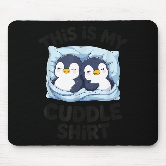 Cute Penguin Cuddle Cozy Sleep Matching Couple Mousepad (Vorne)