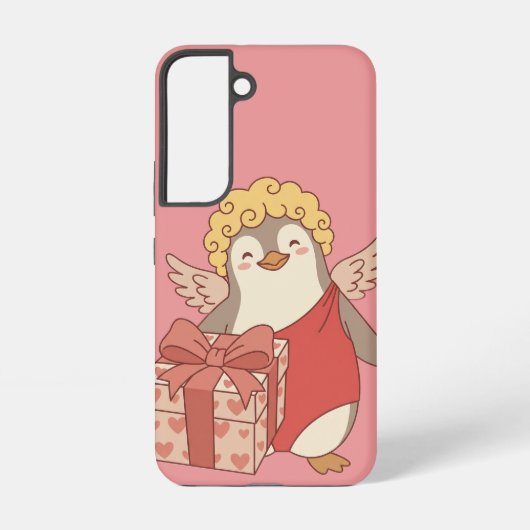 Cute Penguin Cupid Galentine Phone Case - Samsung Galaxy Hülle (Rückseite)