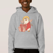 Cute Penguin Cupid Galentine Pullover Hoodie (Vorderseite)