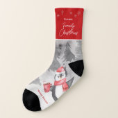 Cute Penguin Family Matching Christmas Mom Socken (Links - Außen)
