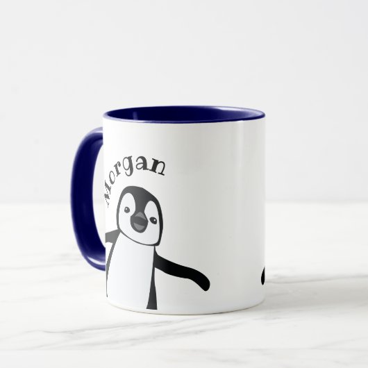 Cute Penguin Fun Name Personalized Tasse (Vorderseite Links)
