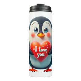 Cute penguin I love you  Thermosbecher