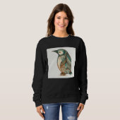 Cute Penguin Illustration Mandala Symbols Women Me Sweatshirt (Vorne ganz)