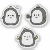 Cute Penguin Kawaii Sticker Set (Vorderseite)