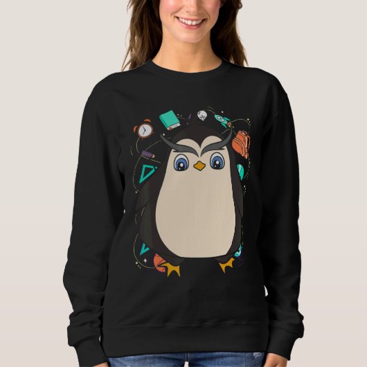 Cute Penguin  Kids Animal Bird School Student Peng Sweatshirt (Vorderseite)