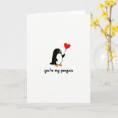 Cute Penguin Love Heart Card Karte (Gelbe Blume)